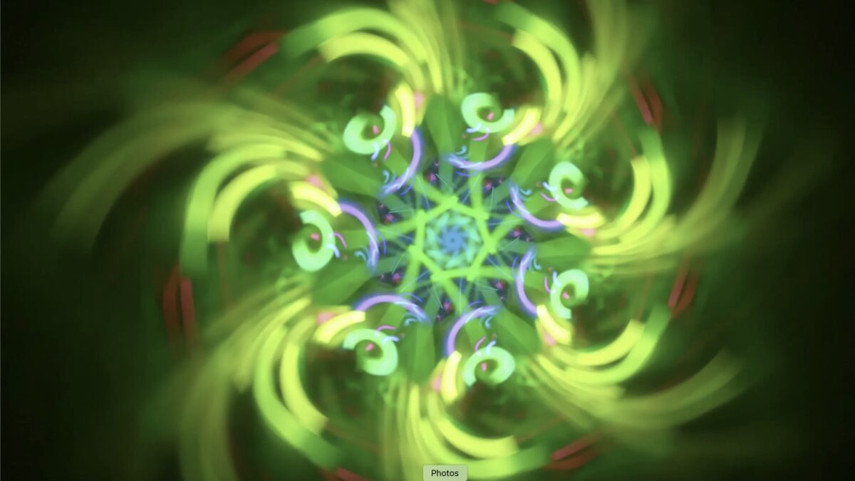 Abstract green and yellow spiral pattern